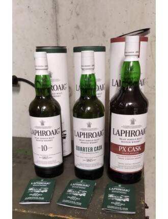 3 Flaschen Laphroaig (Quarter Cask, PX Cask, 10 Jahre)