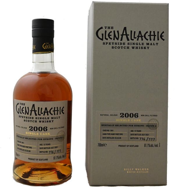 GlenAllachie 2006 / 15 Y Ruby Port Pipe Cask 1841
