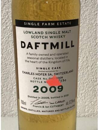 Daftmill 2009 - Single Cask for Switzerland