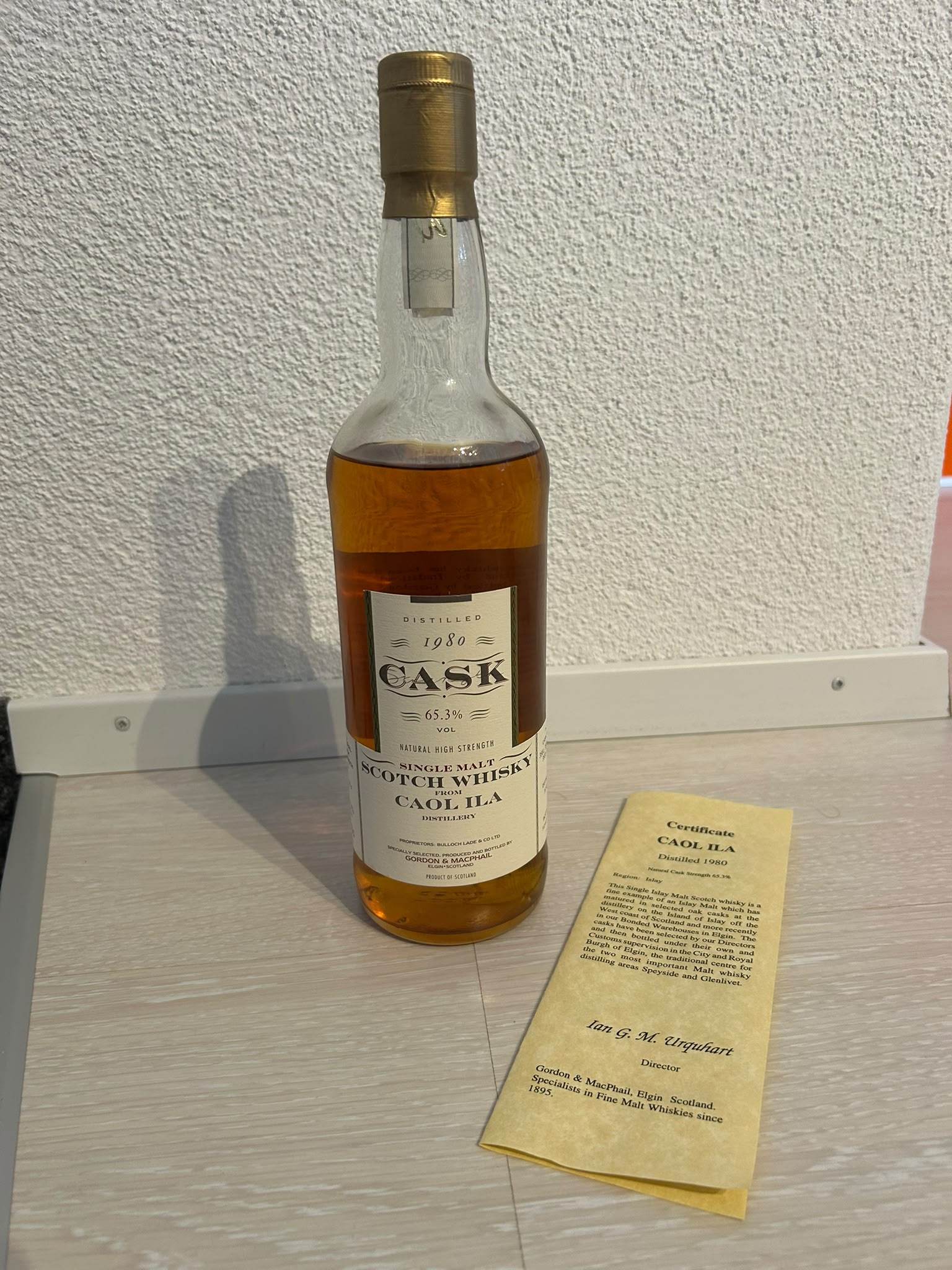Caol Ila 1980 Gordon & MacPhail Cask Strength 65.3%