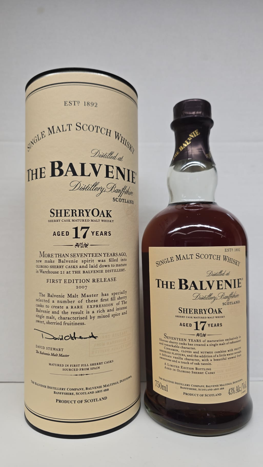Balvenie 17-year-old Sherry Oak First Edition Release 2007